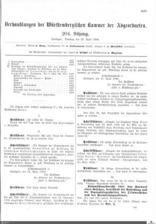 204. Sitzung, Stuttgart, 26.4.1898