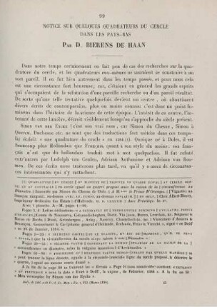 Notice sur quelques quadrateurs du cercle dans les Pays-Bas