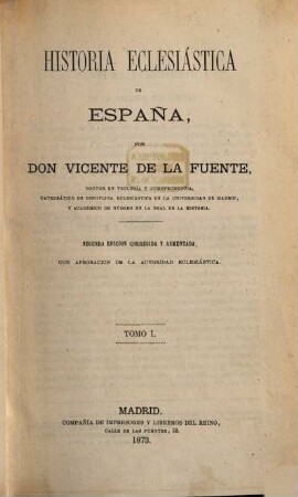Historia eclesiástica de España, I