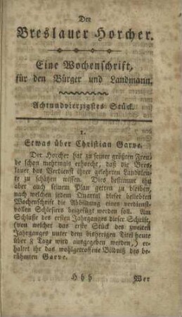 Breslauer Horcher, Achtundvierzigstes Stück