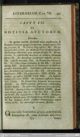 Caput VII. De Notitia Auctorum