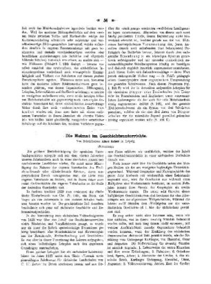 Die Heimat im Geschichtsunterrichte : (Fortsetzung)
