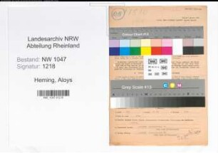 Entnazifizierung Aloys Heming , geb. 02.07.1901 (Postbeamter)