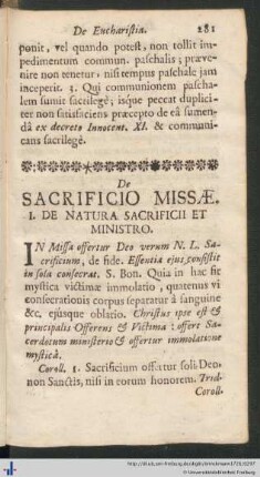 De Sacrificio Missæ