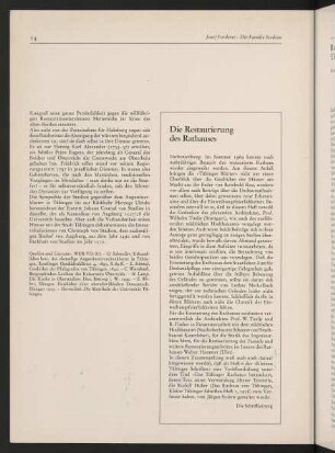14, Die Schriftleitung: Die Restaurierung des Rathauses
