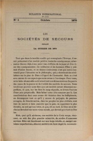 Bulletin international des sociétés de secours aux militaires blessés. 2. 1870/71, Nr. 5 - 8