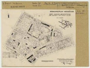 Bebauungsplan Weißensee. Gebiet zwischen Behaimstraße und Klement-Gottwald-Allee (seit 1991 Berliner Allee). Berlin, Weißensee, Behaimstraße/Pistoriusstraße/Charlottenburger Straße/Langhansstraße/Streustraße/Lehderstraße/Max-Steinke-Straße/Parkstraße/Tassostraße/Gürtelstraße/Bizetstraße/Mahlerstraße/Herbert-Baum-Straße