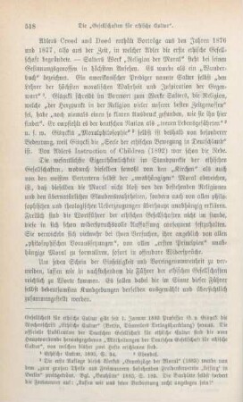 518-537 Die "Gesellschaften für ethische Cultur" : Schluß
