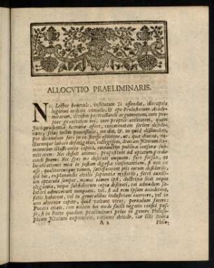3-4, Allocutio Praeliminaris.
