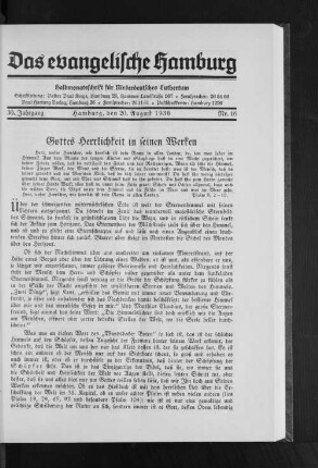 Gottes Herrlichkeit in seinen Werken