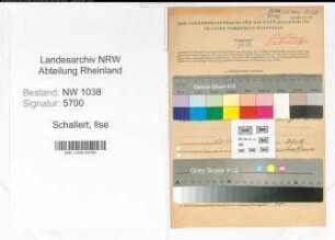 Entnazifizierung Ilse Schallert , geb. 20.05.1900 ()