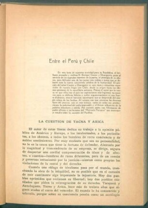 Entre el Perú y Chile