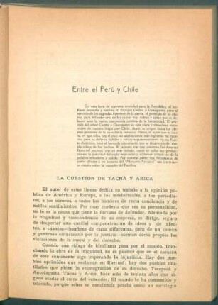 Entre el Perú y Chile