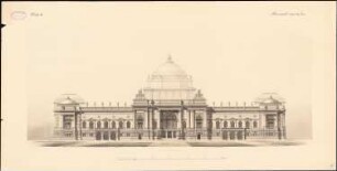 Reichstag, Berlin Zweiter Wettbewerb: Ansicht an der Sommerstraße 1:200