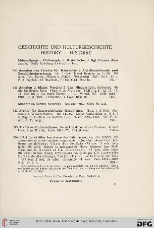 Geschichte und Kulturgeschichte / History / Histoire (Nr. 340-395)