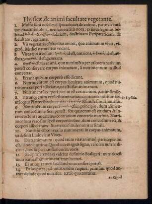 Physicae, de animi facultate vegetante.