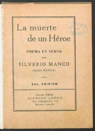 La muerte de un héroe : poema en verso
