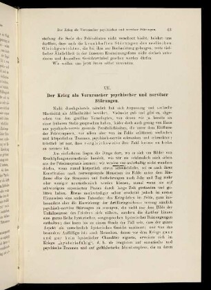 63, VII. Der Krieg als Verursacher psychischer und nervöser Störungen