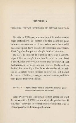 Chapitre V. Personnes pouvant intervenir au contrat d'édition