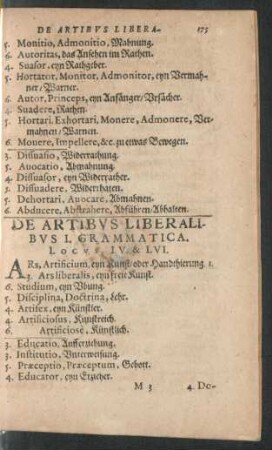 De Artibus Liberalibus I. Grammatica. Locus LV. & LVI.