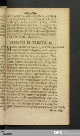 In Festo SS. Trinitatis.