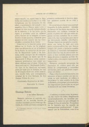 Domingo Estrada y su labor literaria.