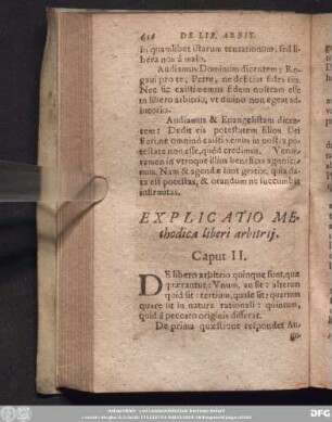 Explicatio Methodica liberi arbitrii. Caput II.