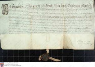 Ludwig v. Schlitz gen. v. Görtz: Verkauf des dritten Teils am Burggut zu Brückenau und des Dorfs (Ober)leichtersbach für 750 Gulden an Eustachius ...