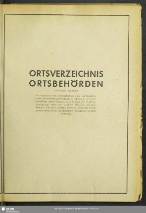 Ortsverzeichnis Ortsbehörden