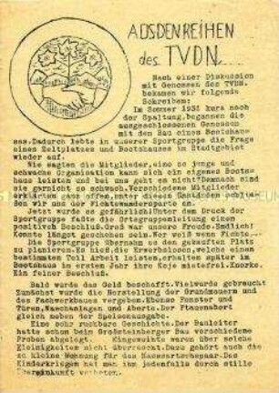 Hektografierte Flugschrift aus der Arbeiterbewegung