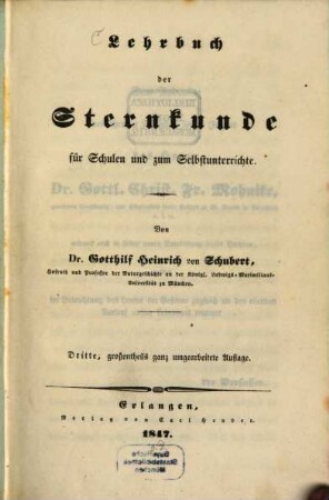 Lehrbuch der Sternkunde für Schulen und zum Selbstunterricht