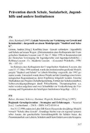 317-348, Prävention durch Schule, Sozialarbeit, Jugendhilfe und andere Institutionen
