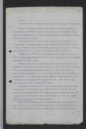 Brief von Dr. [Richard] Bieber an den Vorstand des ADF