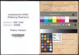 Entnazifizierung Herbert Peters , geb. 08.03.1898 (Arbeiter)