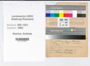 Entnazifizierung Andreas Assmus , geb. 24.11.1883 (Angestellter)