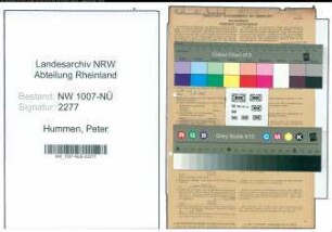 Entnazifizierung Peter Hummen , geb. 14.02.1901 (Verw.Angestellter)