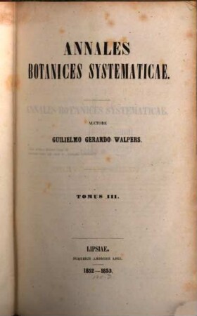Annales botanices systematicae. 3
