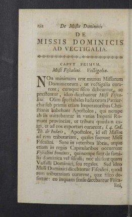 De Missis Dominicis ad vectigalia.