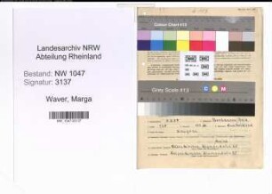 Entnazifizierung Marga Waver , geb. 04.06.1909 (Angestellte)