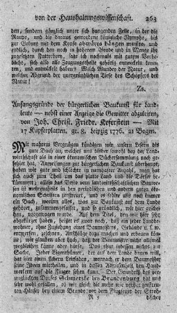 Anfangsgründe der bürgerlichen Baukunst für Landleute.