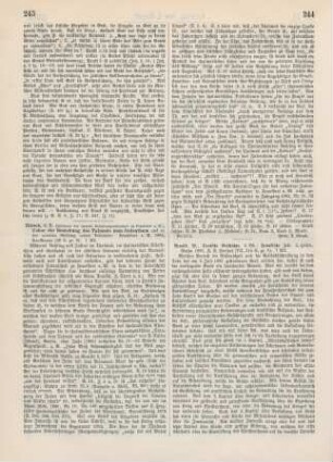 243-244 [Rezension] Hirsch, Samson Raphael, Über die Beziehung des Talmuds zum Judenthum und zu der sozialen Stellung seiner Bekenner