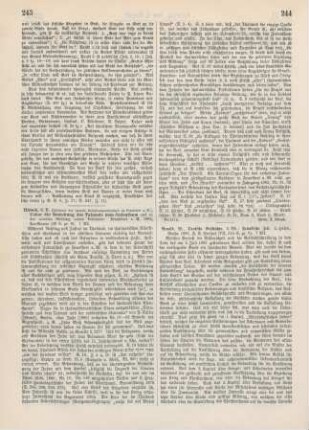243-244 [Rezension] Hirsch, Samson Raphael, Über die Beziehung des Talmuds zum Judenthum und zu der sozialen Stellung seiner Bekenner