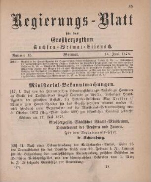 47. Ministerial-Bekanntmachung, den Wechsel in der Haupt-Agentur der Hannoverschen Lebensversicherungs-Anstalt betreffend