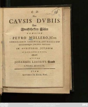 De Causis Dubiis