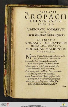 Liber V: In quo Epicedia & Næniæ leguntur