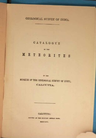 Catalogue of the Organic Remains belonging to the Echinodermata in the Museum of the Geological Survey of India, Calcutta : Geological Survey of India. 3
