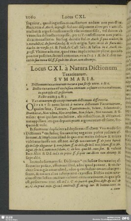 Locus CXI. à Natura Dictionum Taxativarum