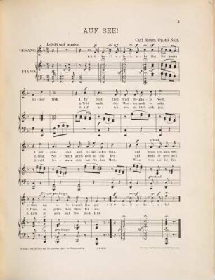 2 Seemannslieder : für mittlere Stimme mit Begleitung des Pianoforte ; op. 43. 1, Auf See