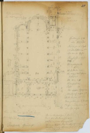 Abtei, Pomposa: Grundriss (aus: Skizzen- und Fotoalbum 5)