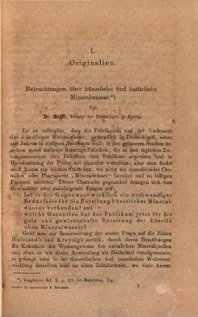 Archiv für Balneologie, 1. 1862 = 12